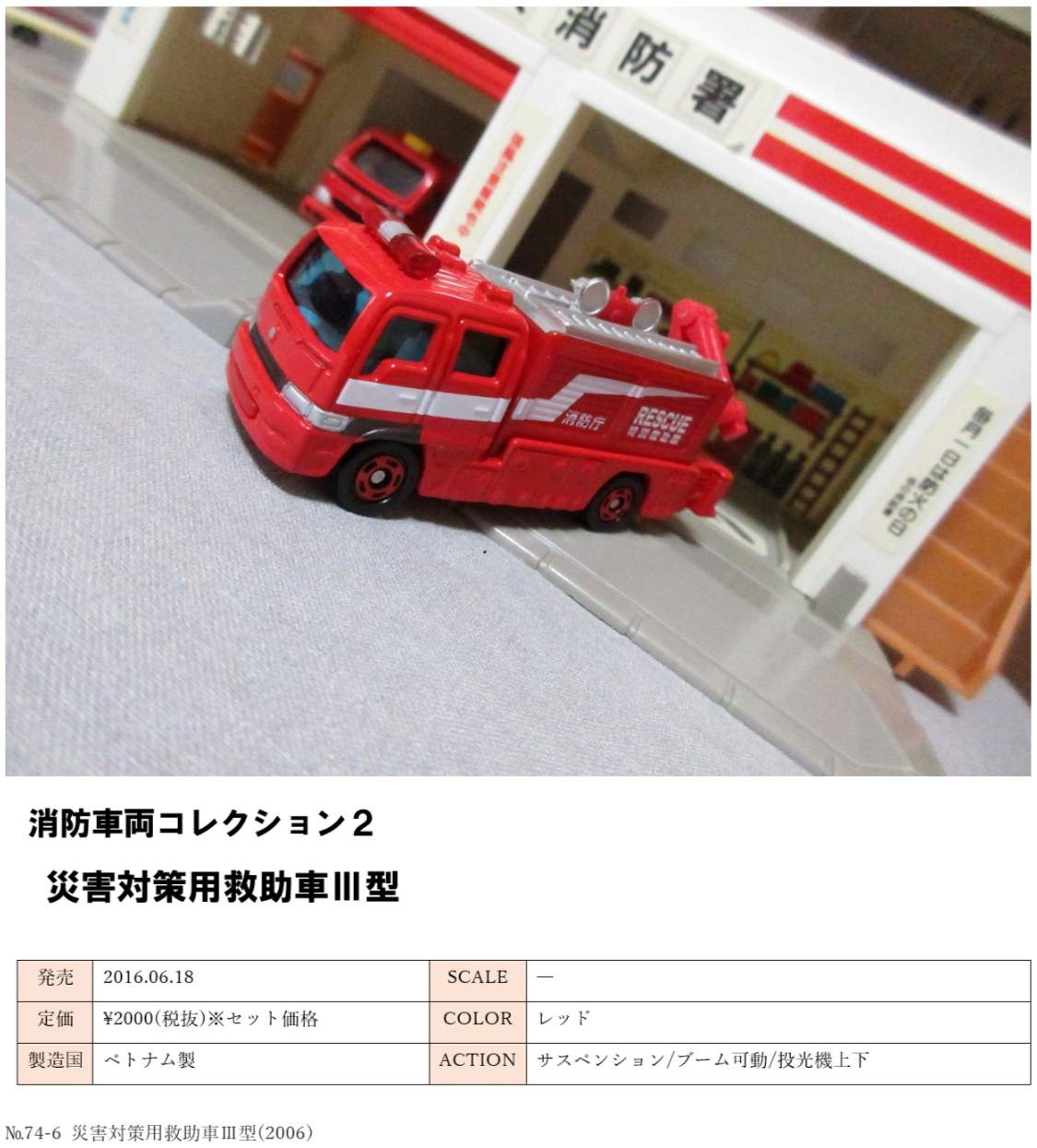 災害対策用救助車 型 消防車両コレクション２ おひっこししました